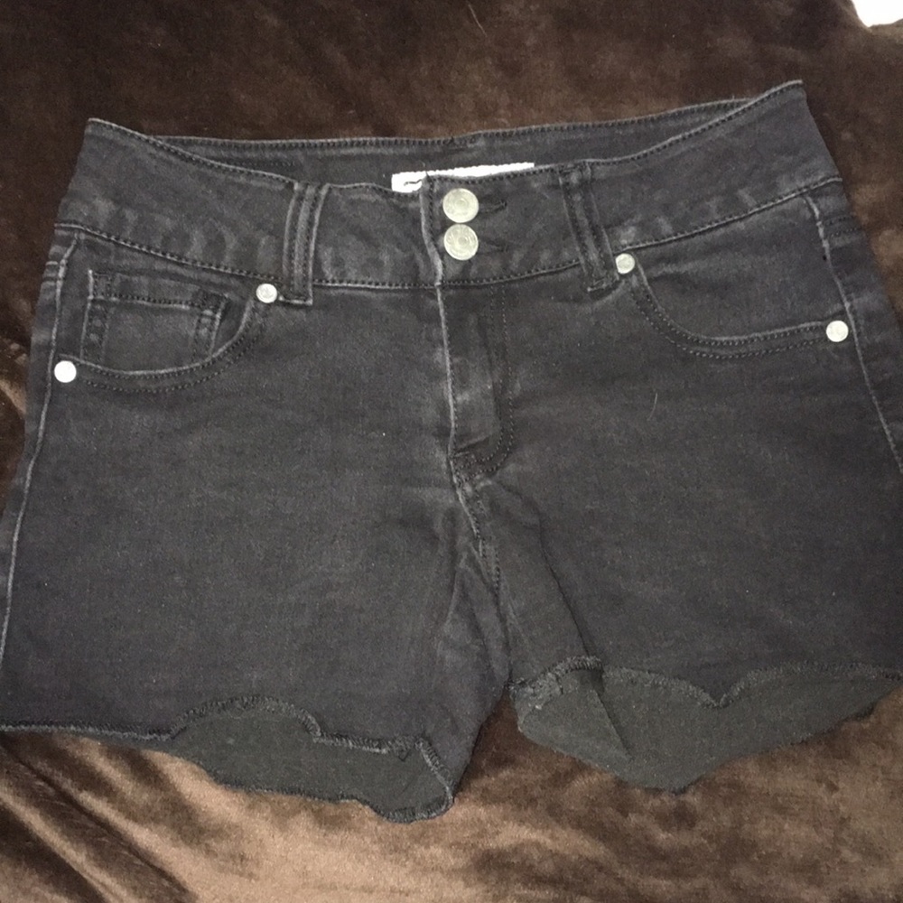 Black jean shorts